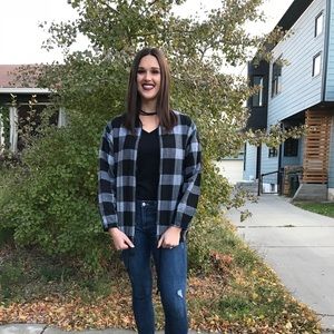 Plaid oversized zip jacket- NEW